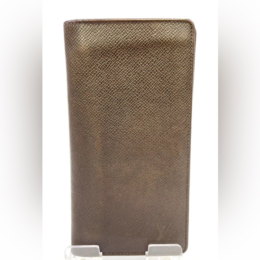 Auth Louis Vuitton Taiga Brown Portefeuille Brother  M61697 EUC DC IN PHOTO
